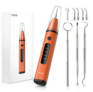 TGHYR Oral Plaque/Tartar Remover for Teeth, Electric Tooth Cleaner Tartar Remover for Teeth with LED Light,5 Modes Rechargeable Teeth Cleaning Kit with Dental Tools, 3 Replaceable Heads Pet Safe Use Removable Adjustable, outdoorfun