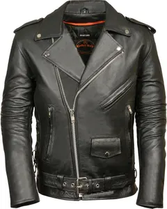 Milwaukee Leather Men's Classic Side Lace Police Style Motorcycle Jacket Tall - Sh1011tall-Black-5Xt
