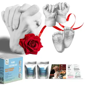 PRANIO Couples Hand Casting Kit - DIY 3D Hand Mold Making Kit for Valentine's Day, Anniversary, Wedding Gift | Create Lasting Memories with Couple Handprint Keepsake & Romantic Couple Activity Handcraft