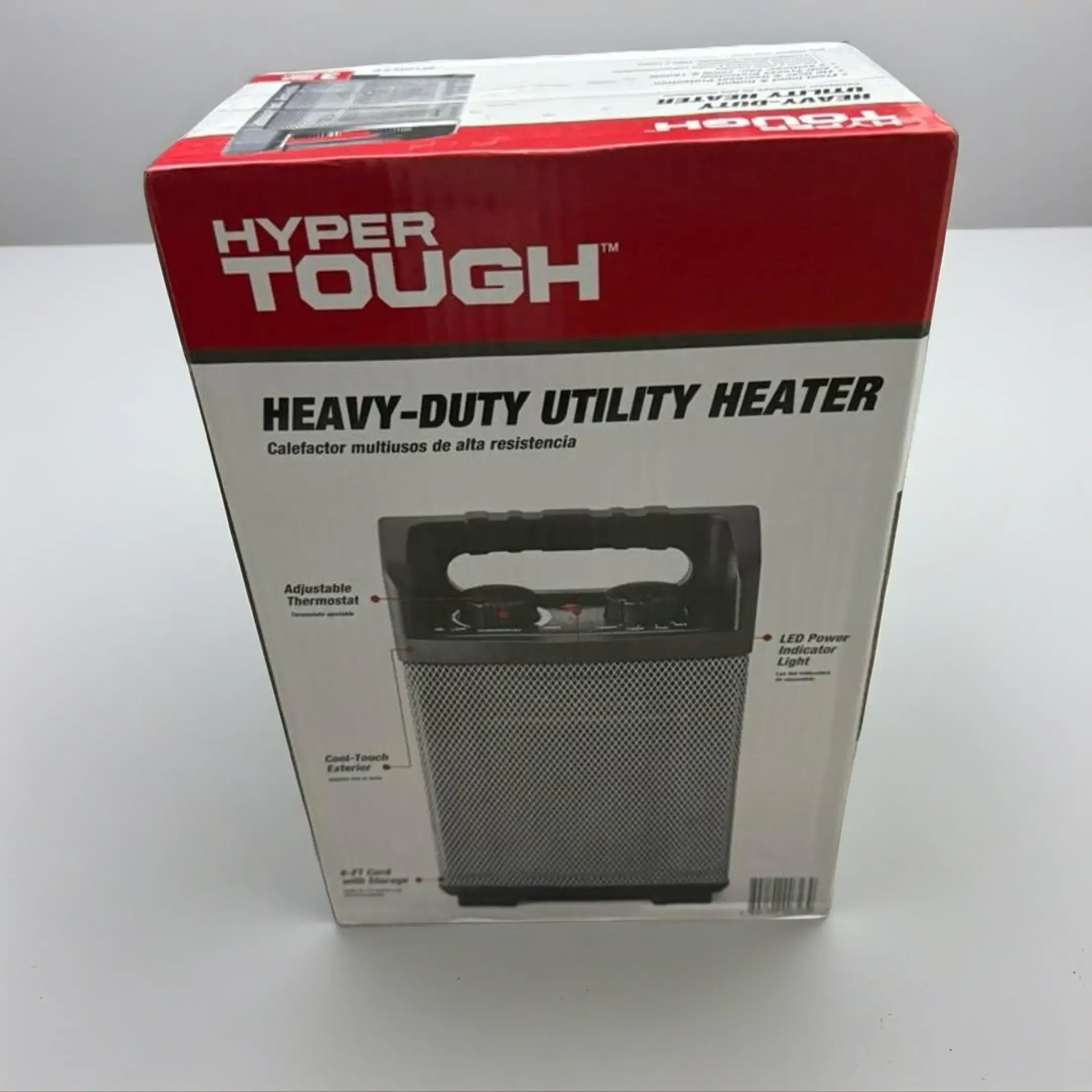Hyper Tough New 1500W Heavy Duty Utility Heater - Powerful 1500W Output, Compact & Efficient, Easy Operation, Versatile Use for Home, Industrial, Outdoor