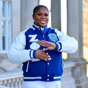 Zeta Wool and Leather Letterman Jacket Final Sale