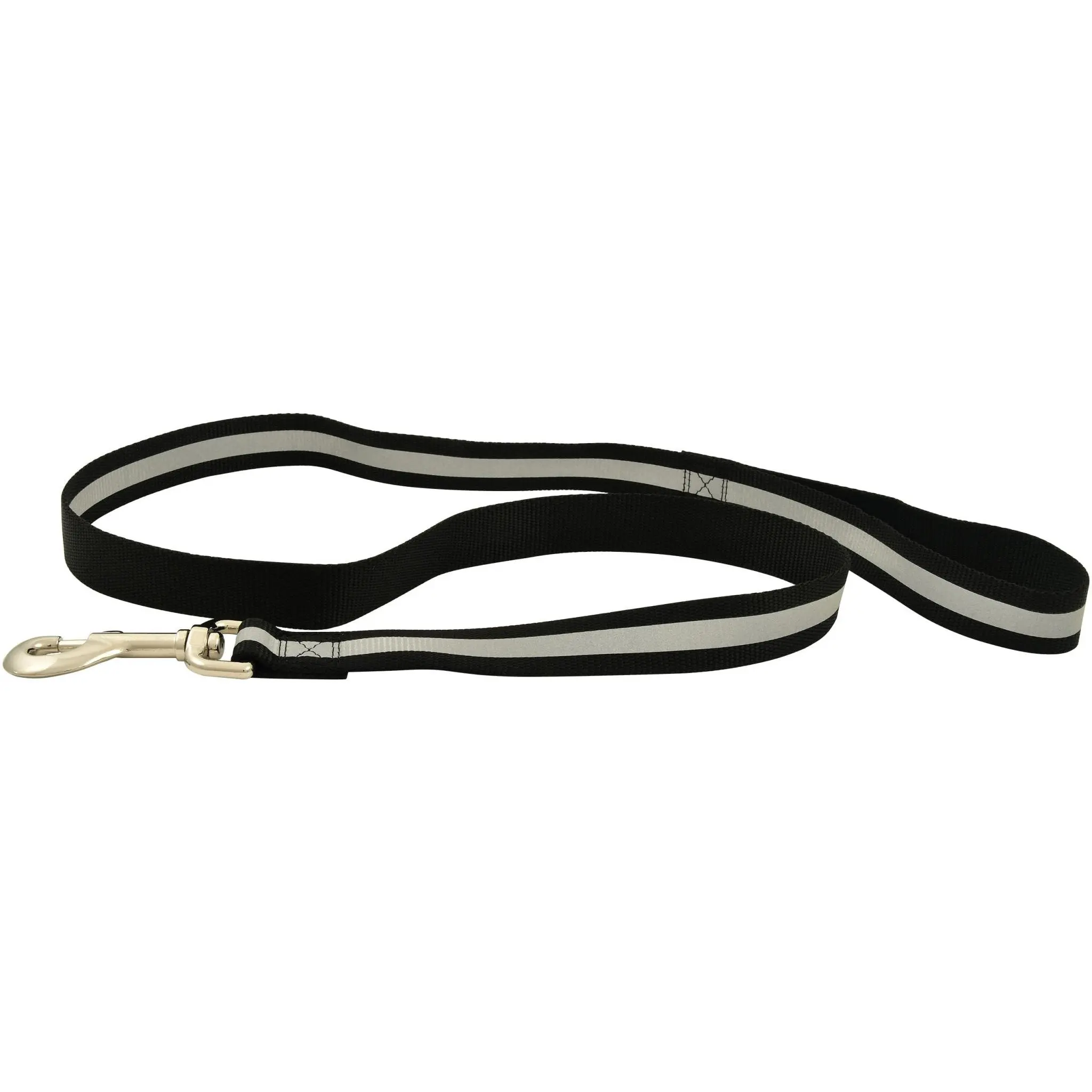 Jeffers Reflective Glow-in-the-Dark Safety Stripe Nylon Dog Leash, 1" W x 4' L