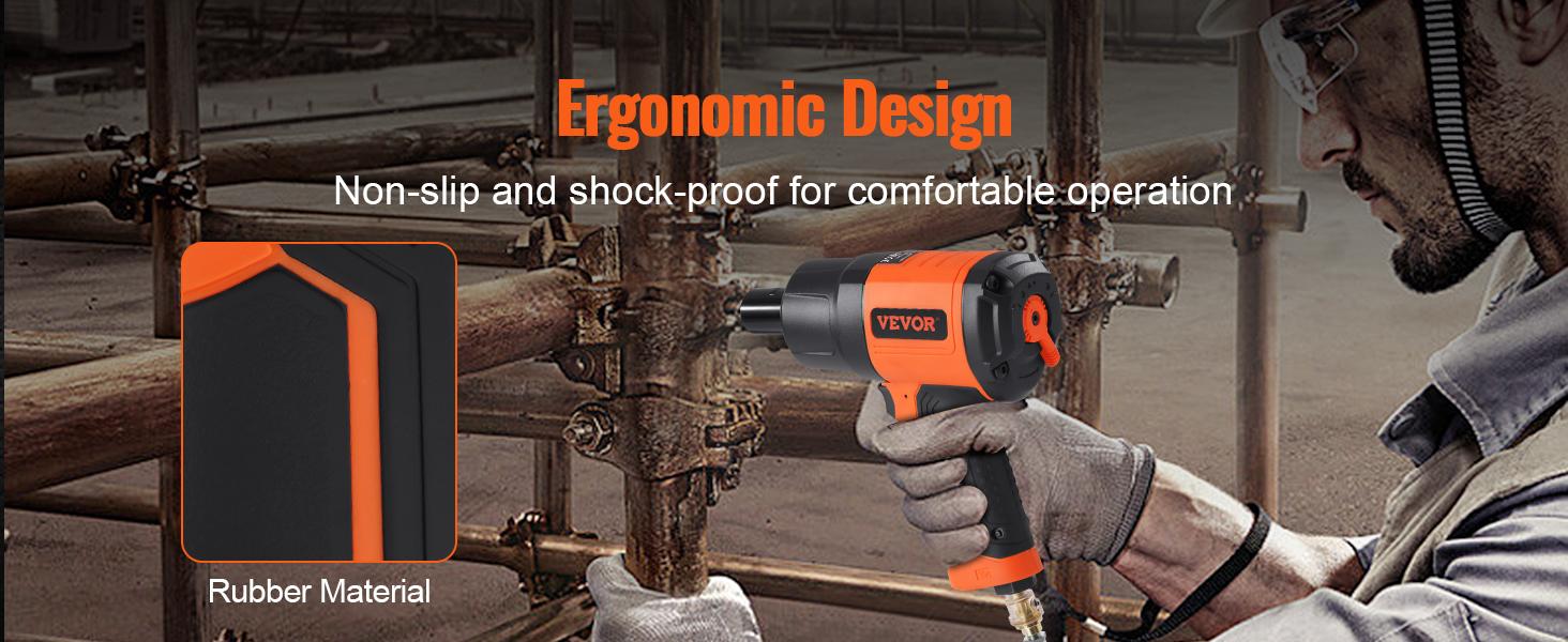 VEVOR Air Impact Wrench, Drive Air Impact Gun Nut-busting Torque, Lightweight Pneumatic Tool for Auto Repairs and Maintenance compactimpactwrench