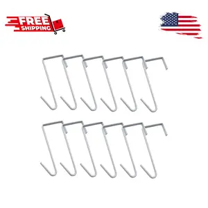 12 Pack White Smart Over The Door Hook,2 Side Metal Z Hooks,S Hooks
