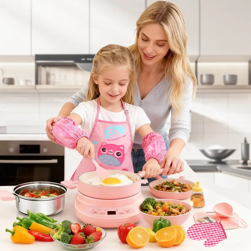 Montessori Kids Kitchen Pretend Play Set for Ages 8-12, Safe Knife, Mini Kitchen Accessories - Promotes Cozy Family Bonding, Builds Independence, Play Kitchen Accessories