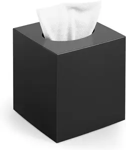 Tissue Box Cover, Square Modern Facial Acrylic Tissue Holder Napkin Dispenser Accessories for Bathroom Vanity Countertop,Bedroom Dresser,Night Stand,Desk,Office
