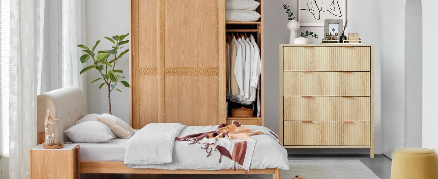 Giratree 4 5 Drawer Dressers for Bedroom, Modern Closet Chest of Drawers with Waveform Fluted Panel, Large Wood Storage Dresser Organizer for Nursery Bedroom Living Room Hallway Closet Giratree 4 5 Drawer Dressers for Bedroom, Modern Closet Chest of Drawers with Waveform Fluted Panel, Large Wood Storage Dresser Organizer for Nursery Bedroom Living Room Hallway Closet