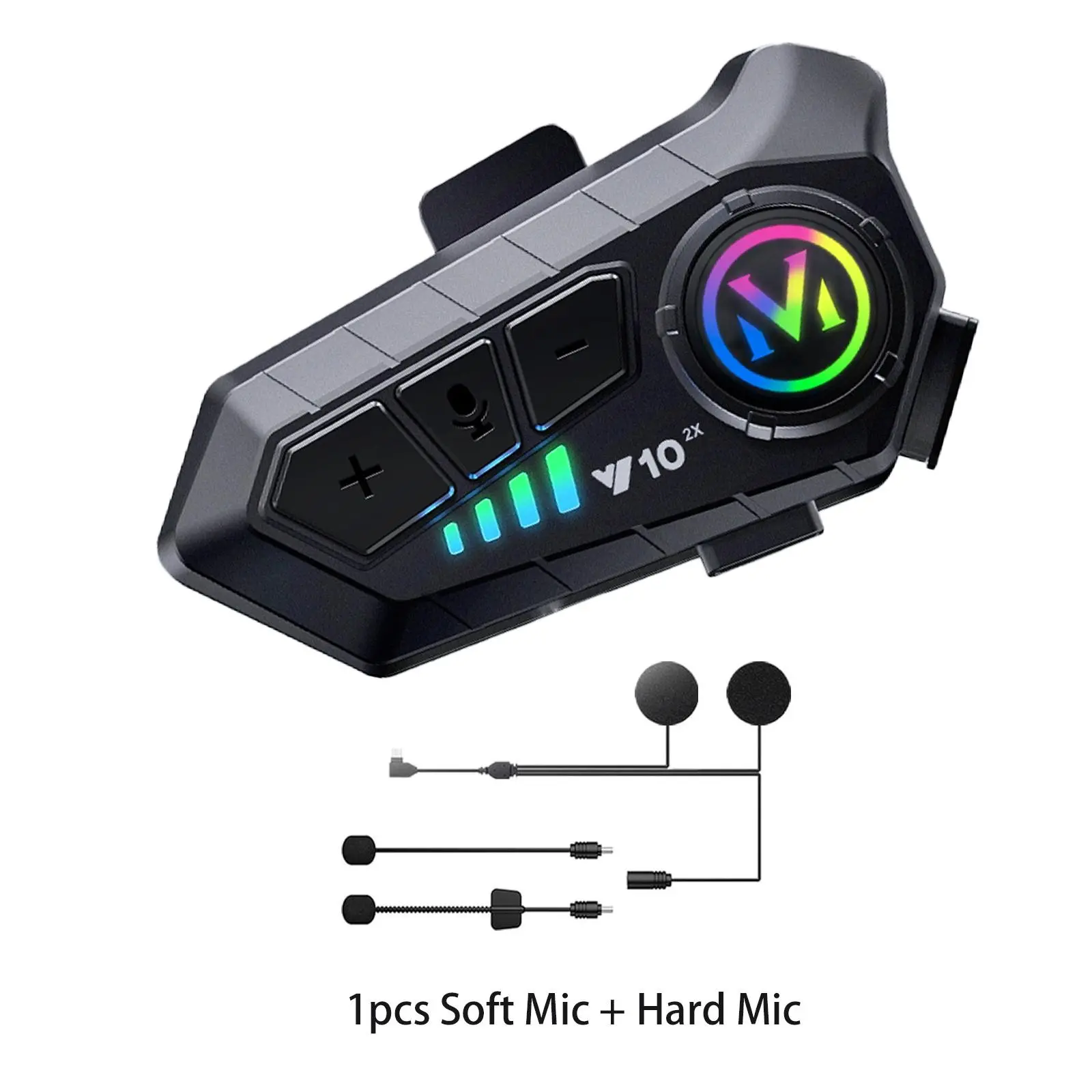 New Unique Motorcycle Helmet Headphones, Motorcycle Accessory, 1-To-1 Two-Way Talk, Stereo Voice Control Bluetooth-compatible, Ipx6 Waterproof, 1000mah Battery, Environmental Light