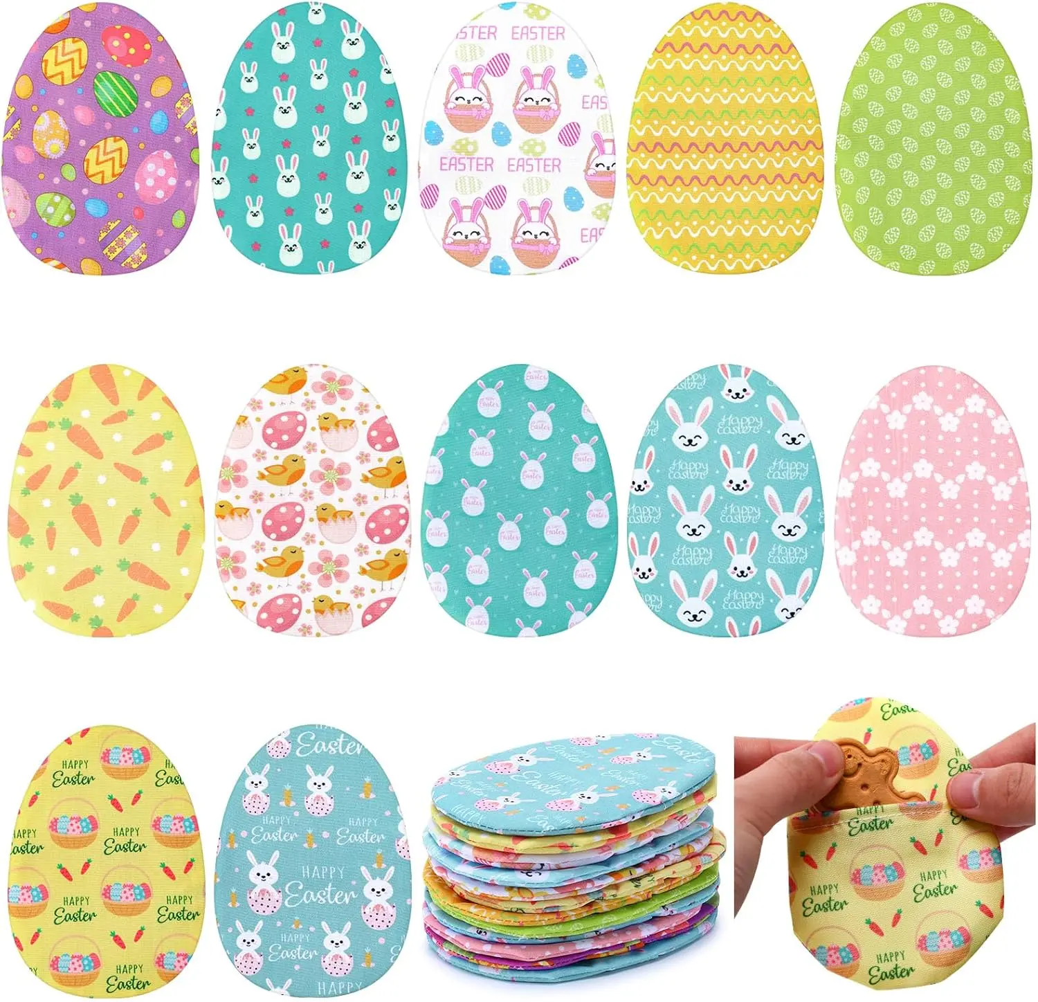 36 Pcs Easter Eggs Fillable Egg with Bunny Pattern Reusable Egg Shaped Container for Easter Egg Hunt,Basket Stuffers,Filling Treats Candy,Party Favor,School Classroom Prize Supplies