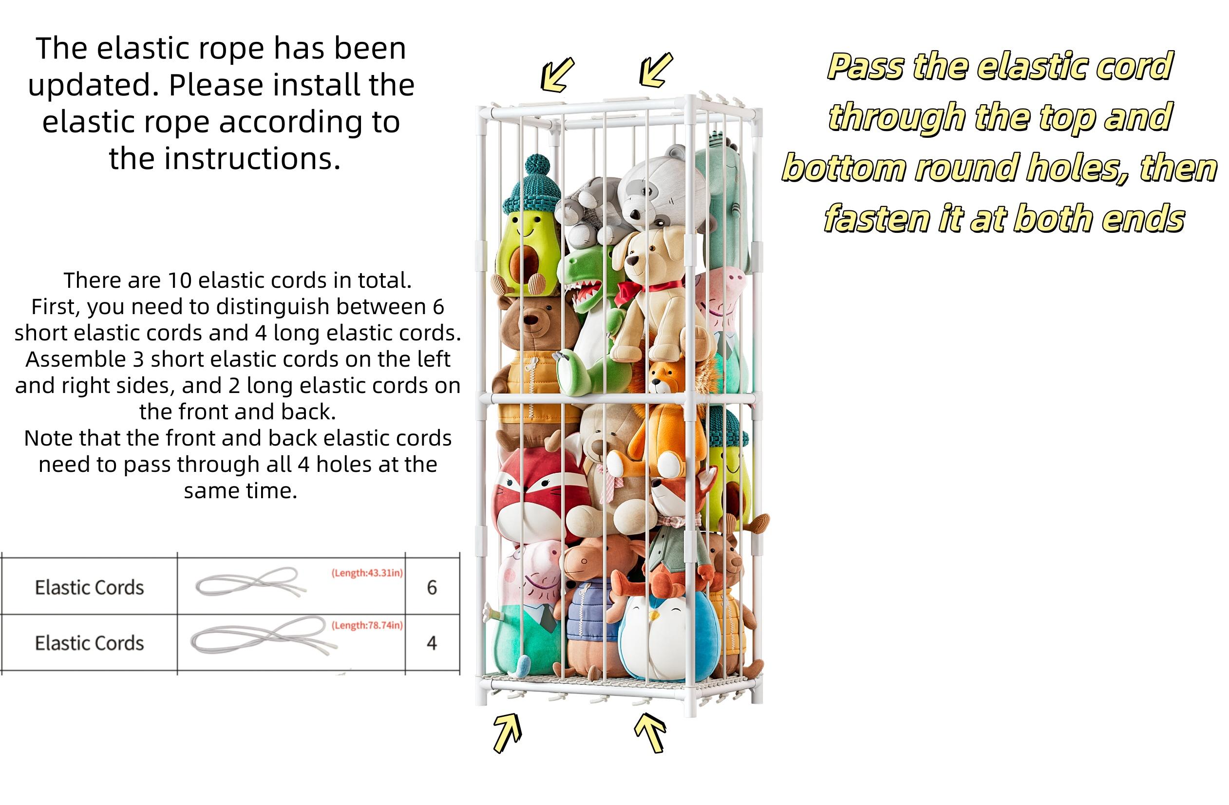 Stuffed Animal Storage Zoo Stuffed Animal Holder Space Save Vertical Stuffed Animals Storage PVC with Elastic Band and Net for Playroom Bedroom Nursery Deals For You Days Organiser Multicolor