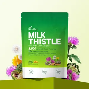 VIVONU Milk Thistle ｜ Liver Support Formula ｜ Antioxidant Support ｜ Daily Wellness Support ｜ With Milk Thistle 3000mg, Artichoke, Turmeric & More ｜ 240 Capsules ｜ Take 2 Daily