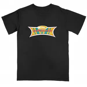 Quiksilver Retro Logo T-shirt – Vintage Surf Style Graphic Tee, Shortsleeve, basic tops, Fabric Cotton, Women's Top, Menswear Top, Gifs, Casual Streetwear Top