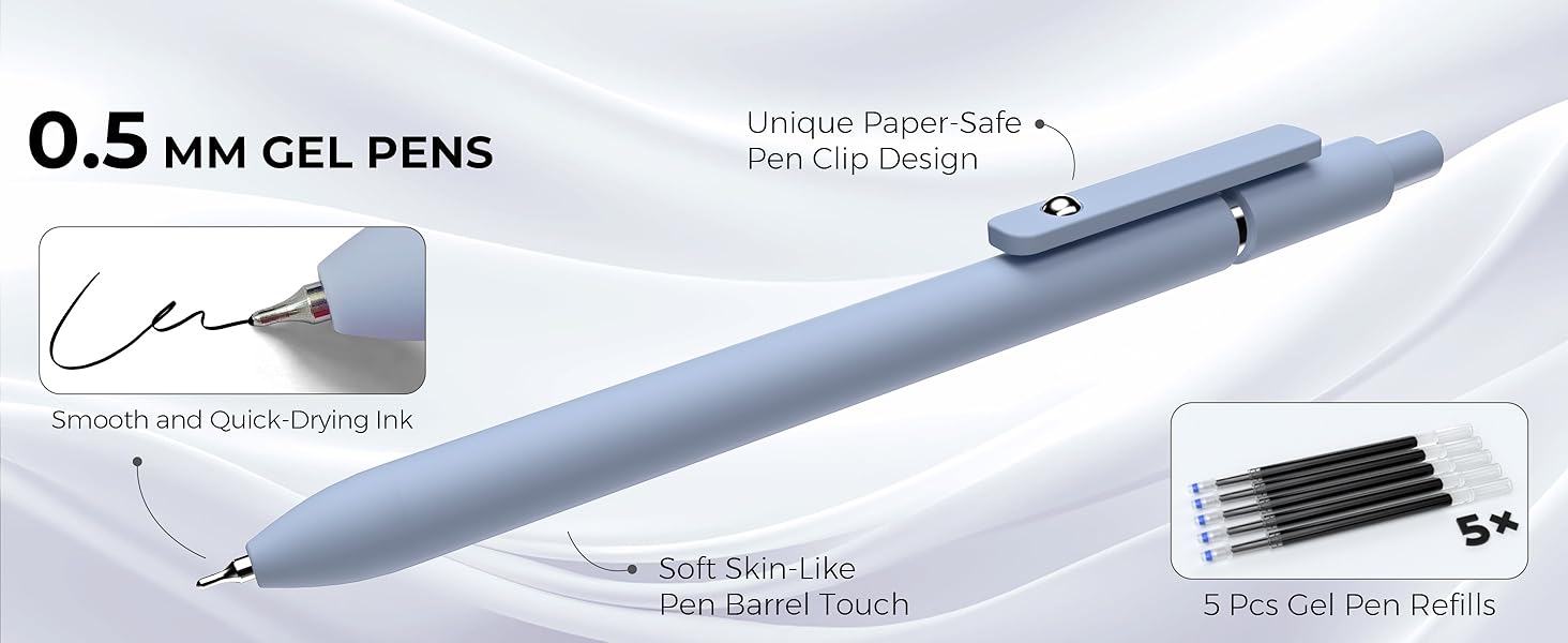 Four Candies 56/58 PCS Aesthetic School Supplies with Large Pencil Case, 6 Colored Ballpoint Pens, 12 Pastel Highlighters, 5 Black Ink Gel Pens, 9 Mechanical Pencils 0.5-2.0mm Student Essentials,girly office supplies,Writing Instruments Stationery Set