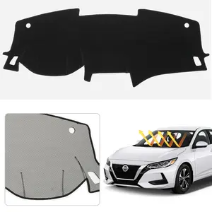 Canvcle Custom Fit Non-Slip Dash Cover for Nissan Sentra 2020-2026 S SV SR Black Anti-Glare Sunshade Dashboard Protector Polyester Car Interior Accessories