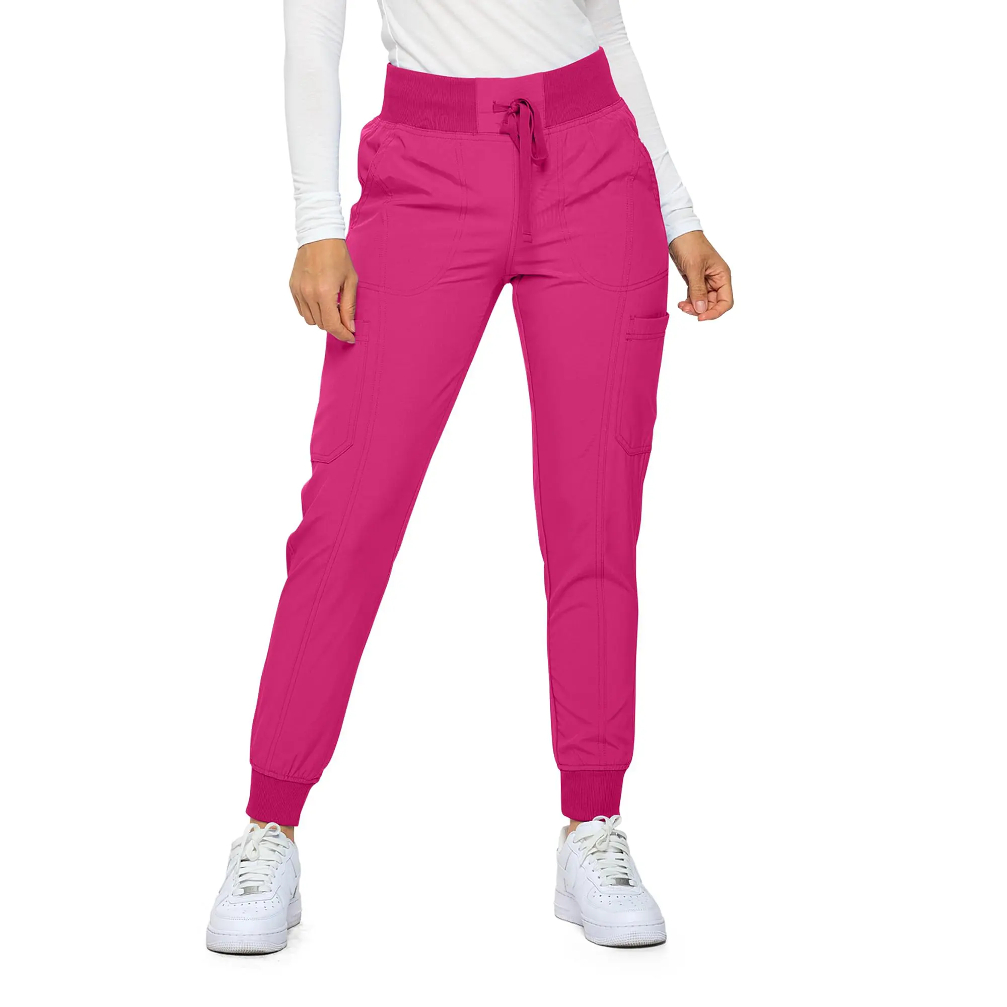 Monarch Uniforms Womens Jogger Scrubs Ribbed Jogger Scrub Pants for Women