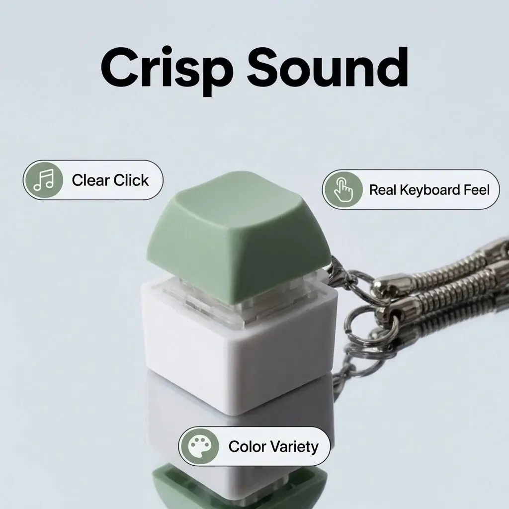 Custom 1-Key Mechanical Keyboard - 1 Keychain, 31 Color Keycap & 3 Switch Type Options - Unisex DIY Tactile Sound Fidget Toy, Stress-Relief Finger Clicker (Party Bag Gift, Home Supply)