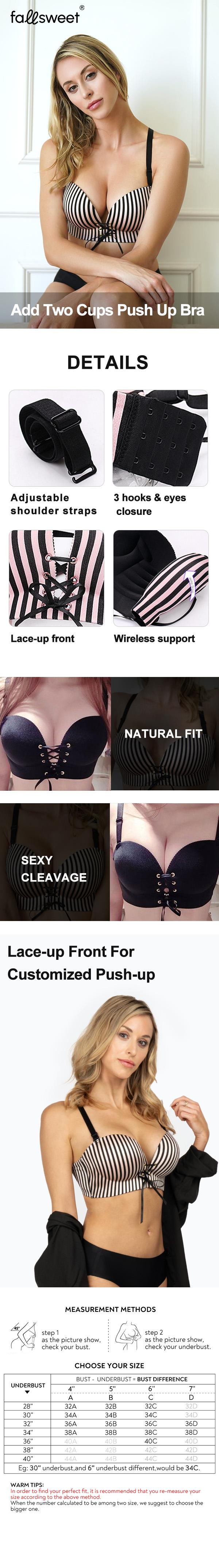 FallSweet Add Two Cups Bras Brassiere for Women Push Up Padded Unlined Comfort Womenswear #SummerVibes