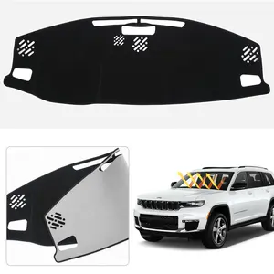 Canvcle 2022-2026 Jeep Grand Cherokee 4XE Dashboard Cover Custom Fit Non-Slip Dash Mat UV Protection Anti-Glare Sunshade Black Interior Accessories