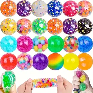 12 Sensory Stress Balls, Bright Colors, Perfect for Halloween, Christmas & Thanksgiving, Ideal Classroom Prizes & Focus Enhancement
