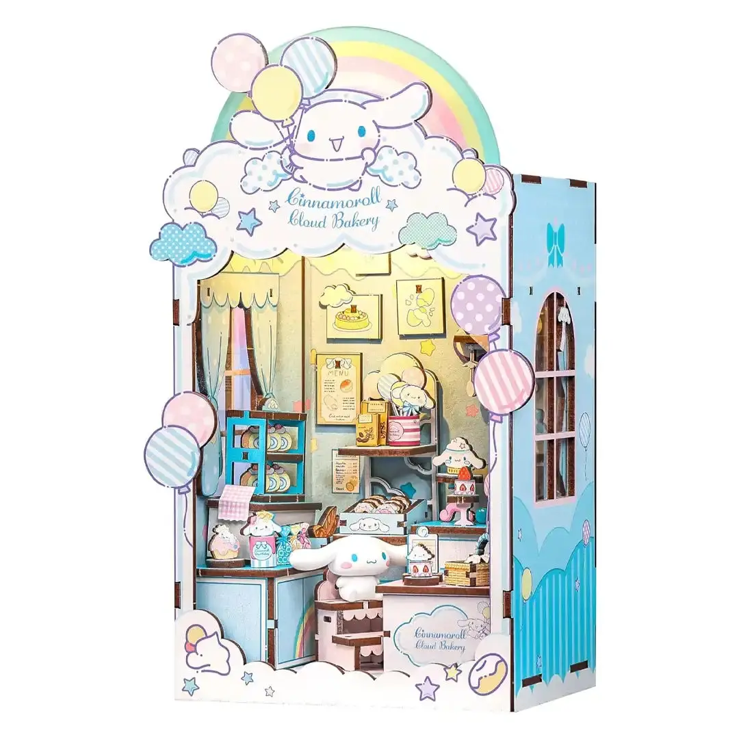 Hands Craft Cinnamoroll Cloud Bakery Book Nook DIY Kit - Complete DIY Set, Handcrafted Figurine, Heavenly Display for Crafts Enthusiasts