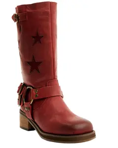 Dingo Women's Blacklist Harness Boot Round Toe - Di215-Wine