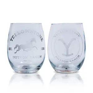 Yellowstone Dutton Ranch 20-Ounce Stemless Wine Glasses | Set of 2
