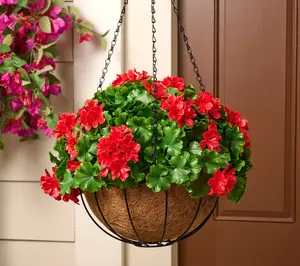 Wicker Park 17" Faux Floral Indoor/Outdoor Spring Hanging Basket