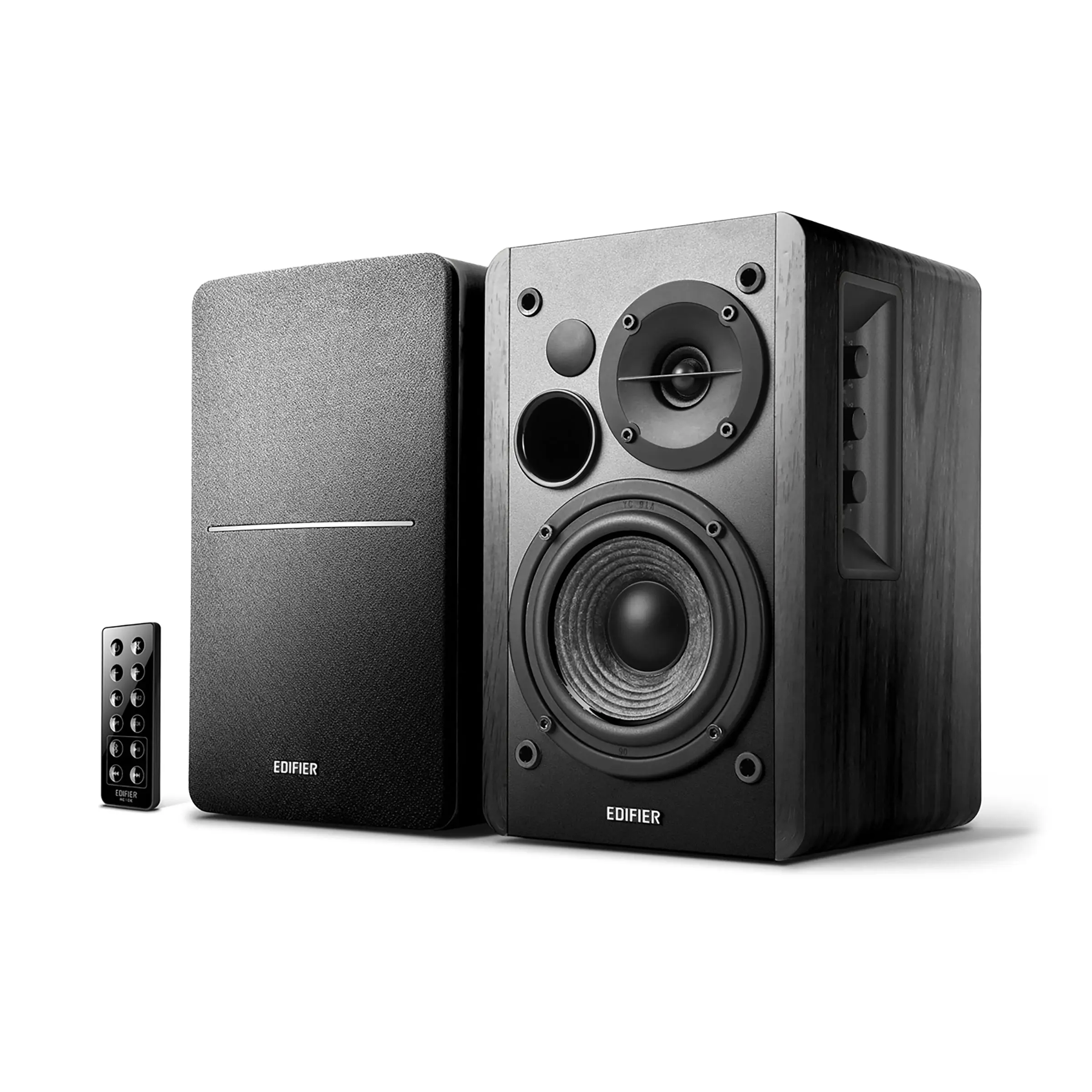 Edifier R1280DB Powered Bookshelf Audio Speakers - Wireless Bluetooth, Amplifier, Cable, Remote Control, Digital Controls, Watts - Black for Audio Devices, Optical