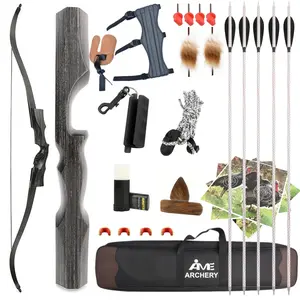 1 set of reverse recurve bow suit 55 pounds bow and arrow adult suit shooting archery leisure training competition etc to improve archery accuracy