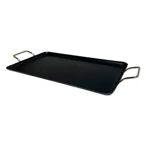 Aluminum Double Burner Griddle with Handles for Easy Cooking