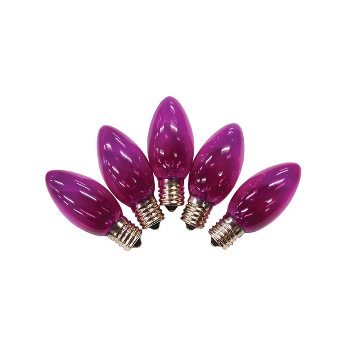 C9 Christmas Light Bulbs, Purple, 1 in., 25-Bulb Set for Festive Decorations to Light Up Your Space