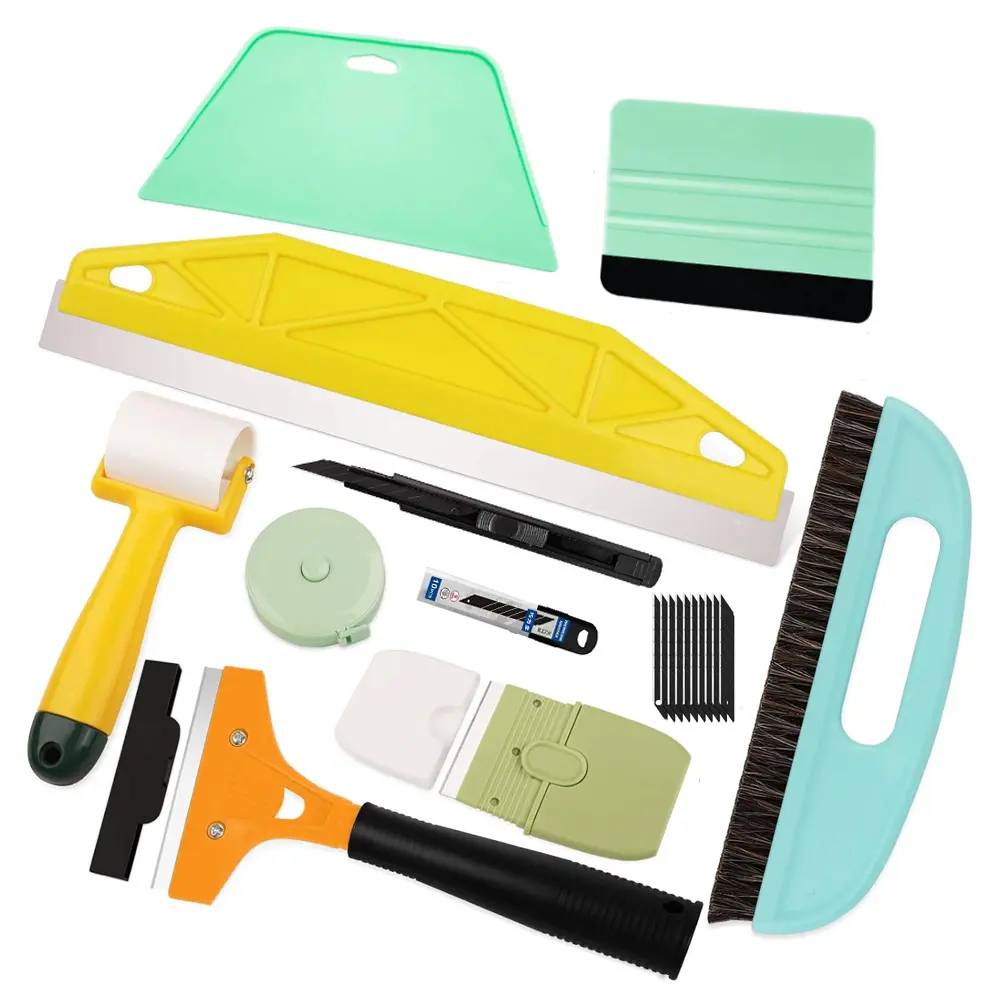 10-Piece Self-Adhesive Wallpaper Tool Set - Scraper, Art Knife & Other Tools for Wallpaper Install, DIY Wall Decoration