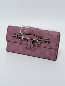 Pre-owned GUCCI Leather Wallet authentic Guccissima horsebit long JX308GG