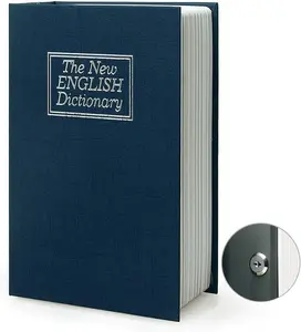Portable Diversion Book Safe Secret Hidden Lock Box with Key Lock for Valuables Hidden Storage Compartment Disguised as a Book