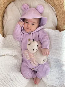Little B's Classic Hoodie Jumpsuit - Violet