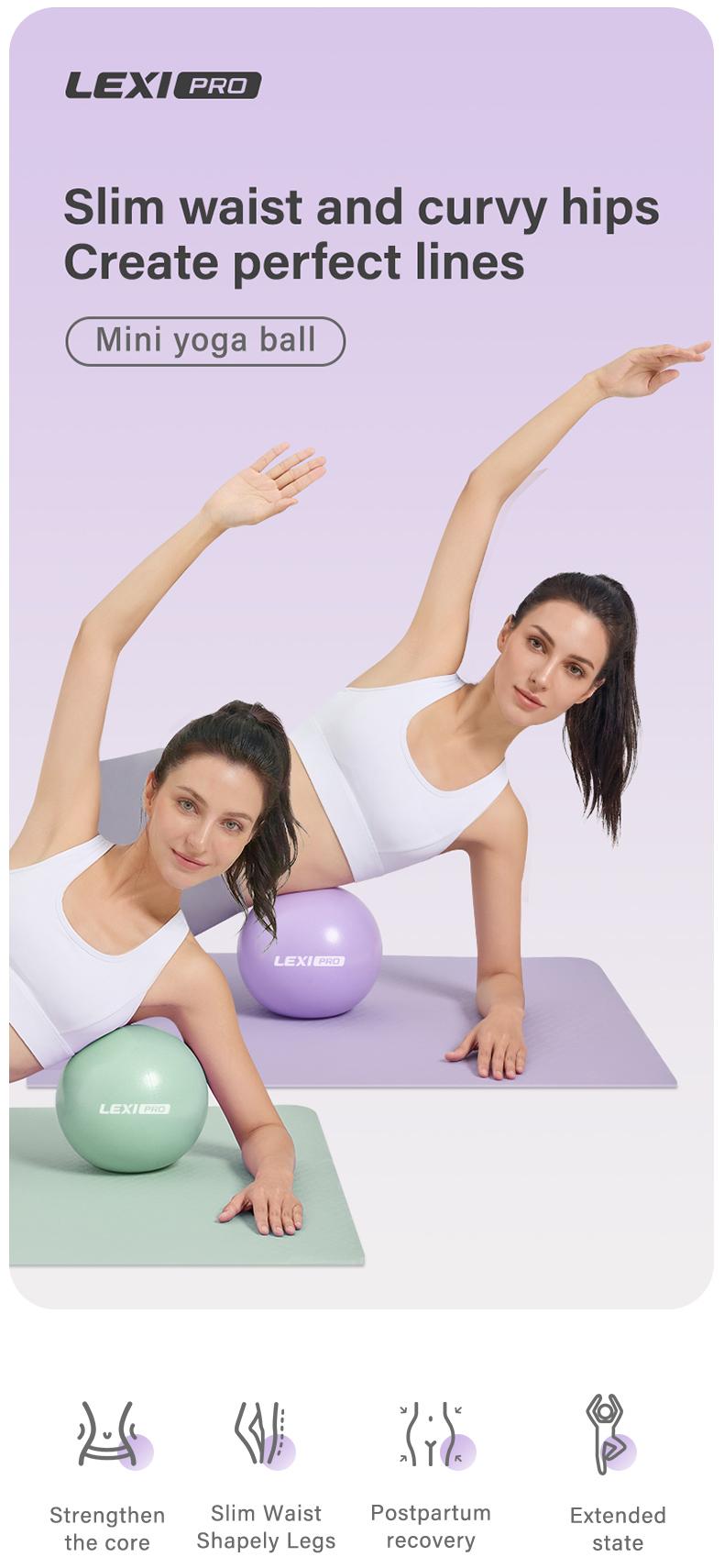 LEXI Small Exercise Ball for Pilates Yoga and Barre Workout Anti Burst Mini Stability Ball for Core Balance Training and Back Support Exercise