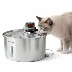 Stainless Steel Cat Water Fountain Premium Ultra-Quiet Pump Automatic Pet Water Dispenser 108oz (3.2L) Mineral Triple Filter (1 Included) Multi-Pet Indoor pet stuff Adjustable Martingale Collar poppy where to buy pet piano feeder fringe collar bundle