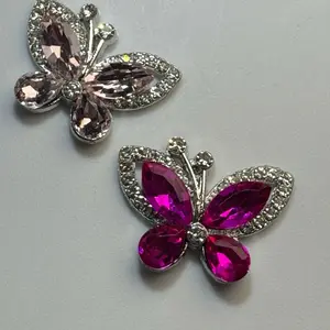 Glass & Zircon Butterfly Flatback Charms - 1 piece