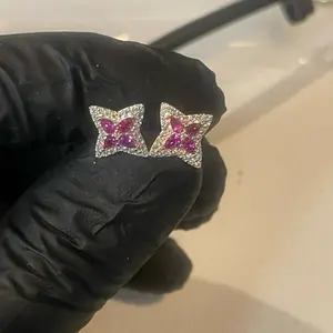 925 STERLING SILVER PUSH BACK EARRING CZ STONES!! SHOW SPECIAL #1 CLEARANCE