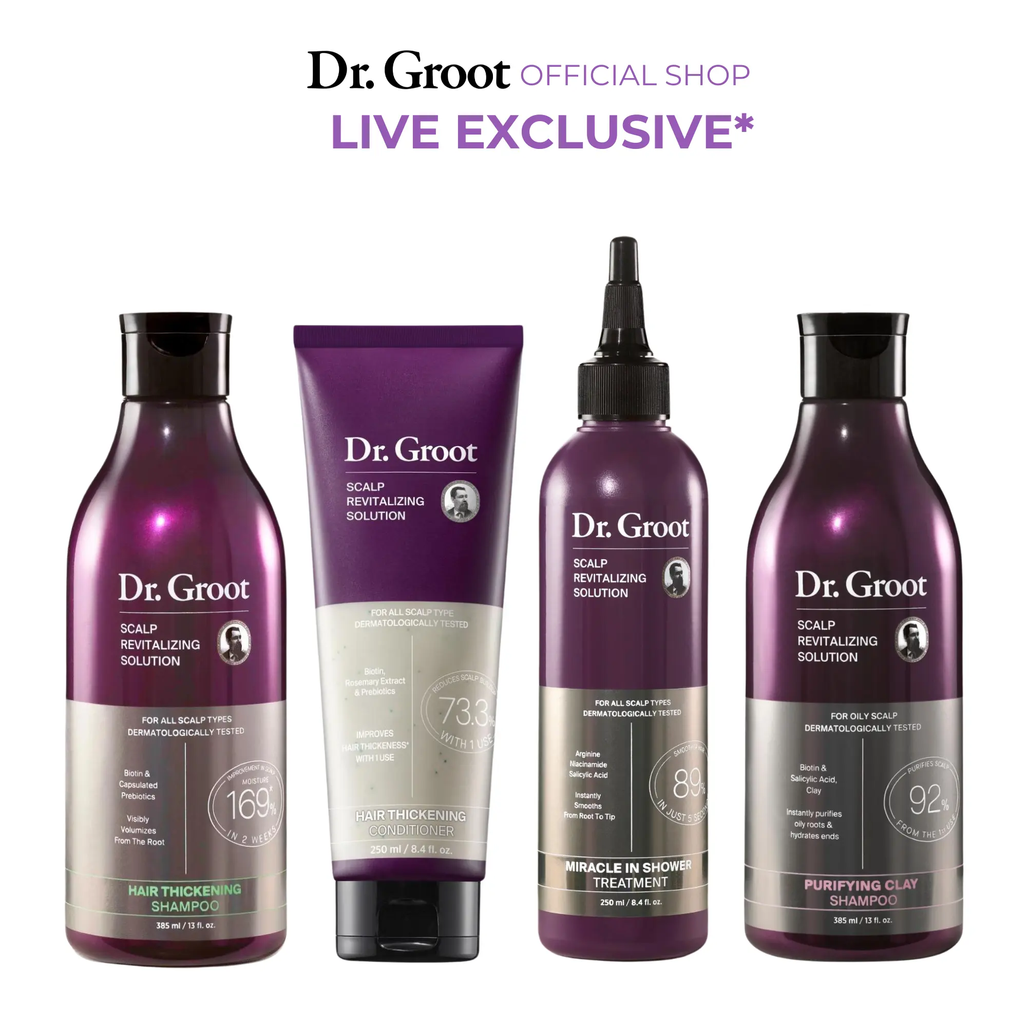[LIVE EXCLUSIVE] Dr. Groot 3-Step Bundle + Purifying Clay Shampoo