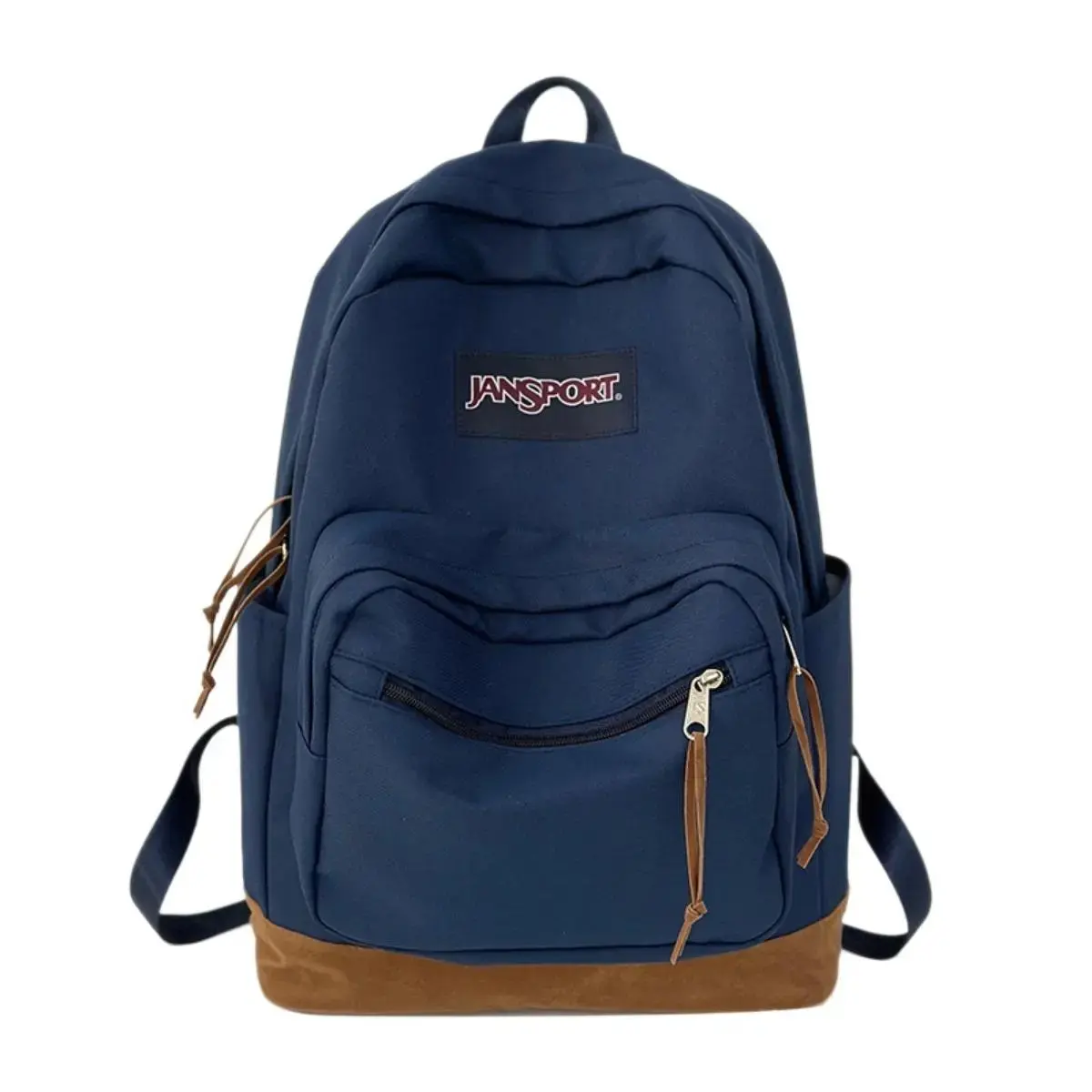 JanSport Classical Retro Backpack with 15-in Laptop Sleeve, Suede-Reinforced Bottom, Zipper Closure, Durable Padded Ergonomic Straps, Navy Blue Campus Rucksack