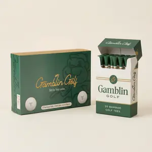 Gamblin' Golf The Gentleman's Bundle - Golf Gift Set with 20 Premium Bamboo Tees & 12 Iconic Balls