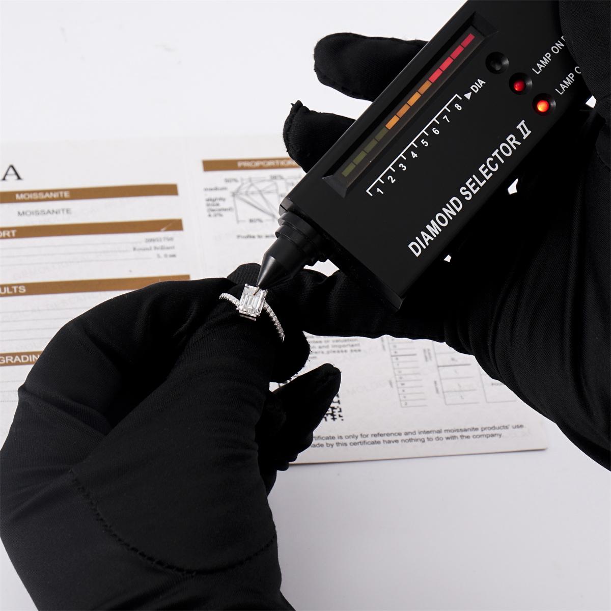 Delzzad 2ct Sparkling Step Cut Engagement Ring Wedding Band Synthetic Moissanite S925 Ring Band Jewelry Perfect Birthday Engagement Wedding Anniversary Christmas Gift