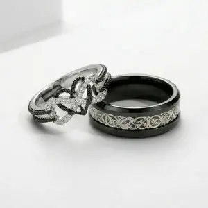 Nightscale Eternity Bond Rings | 925 Sterling Silver Celtic Couples Rings | Promise Rings Her | Infinity Ring | Stainless Steel Mens Rings For Valentines Day Gift, Unique Silver Engagement Rings | Jewelry Fashion Accessories | Cute Matching Rings