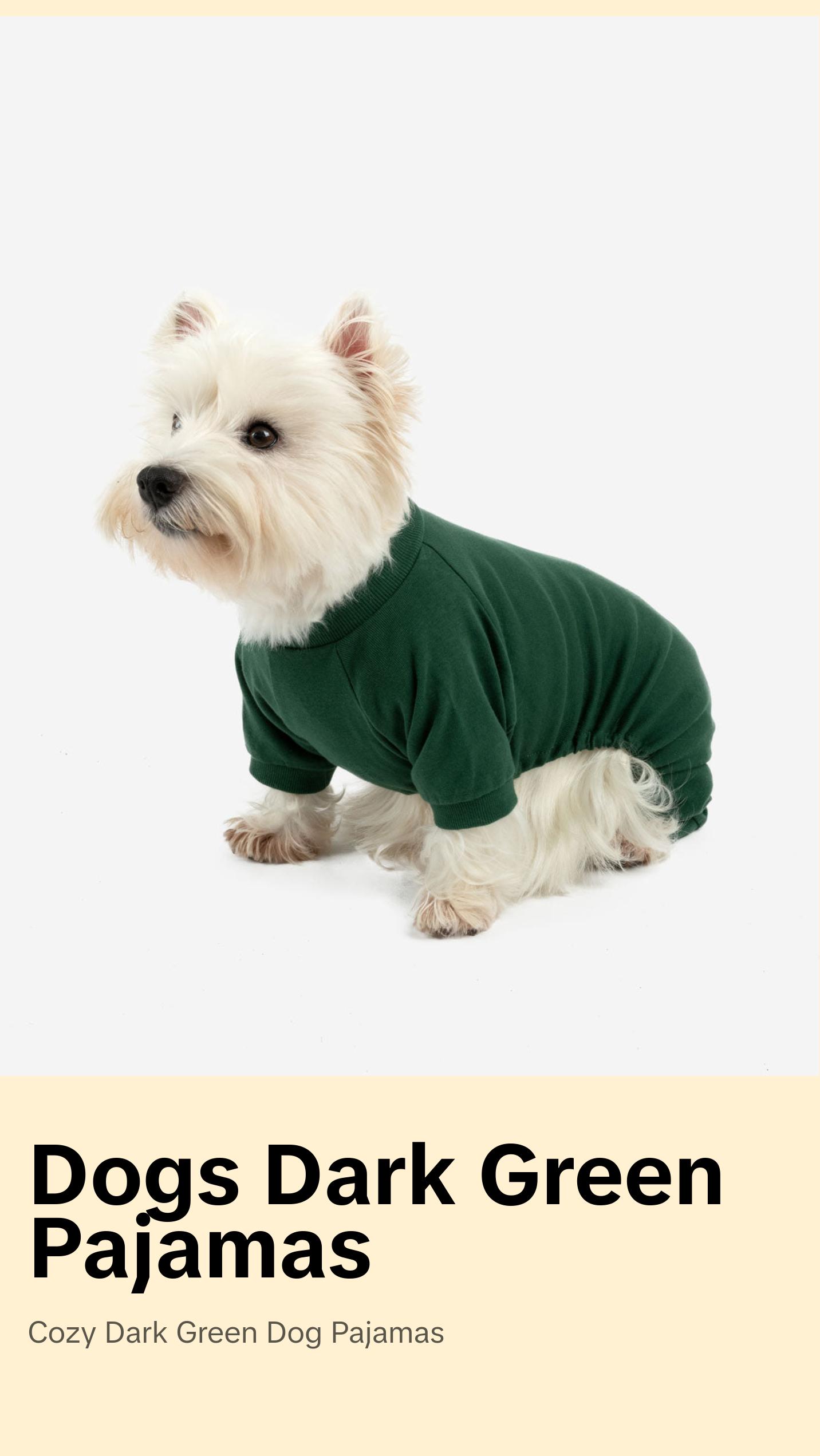 Dogs Solid Color Dark Green Pajamas