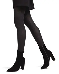 Natori NTL-101-02306-L-XL Cashmere Blend Flat Knit Sweater Tights for Womens, Dark Gray Heather - Large-Extra Large, Smooth, Mesh