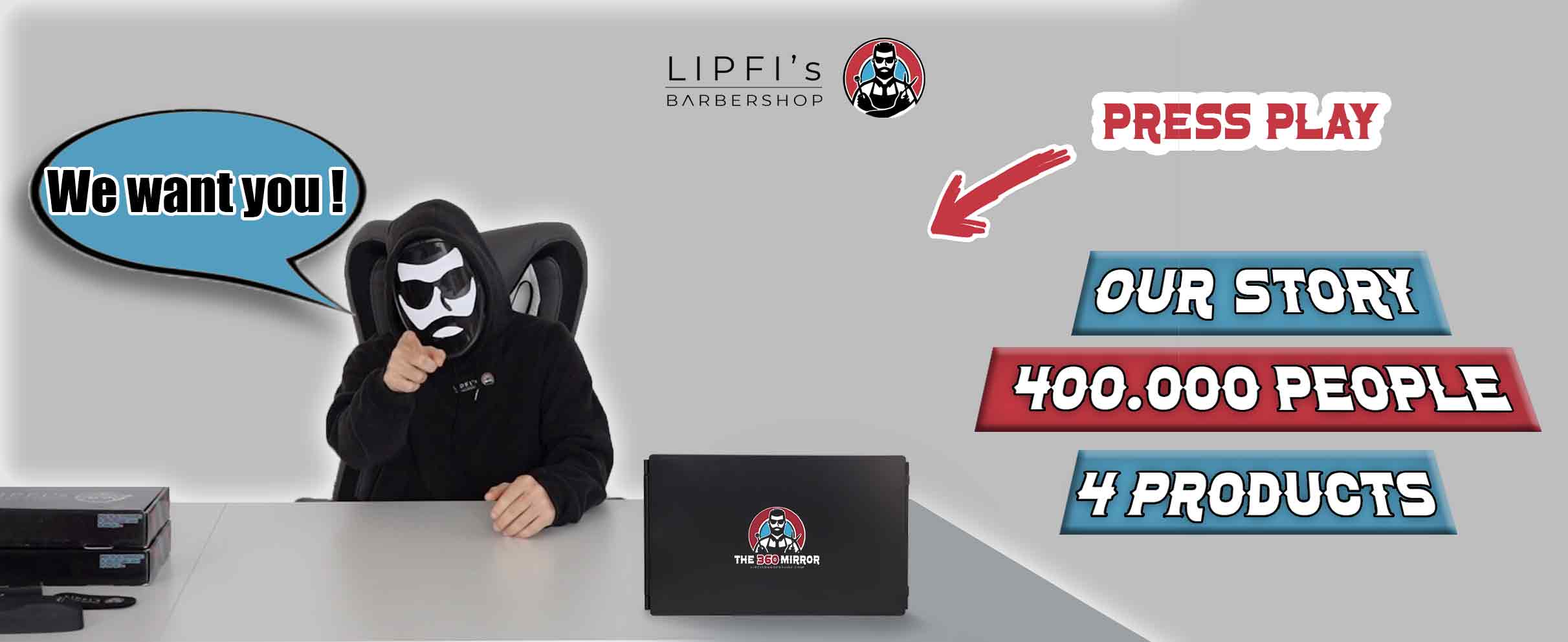 LIPFI'S 360 Barber Mirror – 3 Way Mirror for Self Hair Cutting, Adjustable Trifold Barber Mirror, 3 Sided Tri Fold Self Haircut System for Men & Women Braiding, Professional Mirror for Fades, Lineups, Tapers & Grooming, Folding Mirror for Home & Barbers