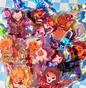 Overwatch acrylic charms - Junkerqueen, Ramattra, Junkrat, Reaper, Mercy, Lifeweaver