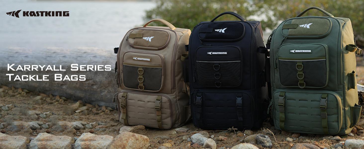 KastKing Karryall Fishing Tackle Backpack with Rod Holders 4 Tackle Boxes,40L Fishing Bag Storage Fishing Gear and Equipment, Multi-Functional Storage ,Waterproof & Durable Fishing Bag Ideal for Camping & Outdoor Activities Hunting