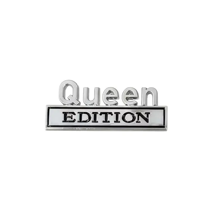 Queen Edition 3D Metallic Car Emblem Stickers - Personalization, Compact, Decorative Waterproof Sunproof Colorfast Universal Adhesive for Cars, Trucks, SUVs